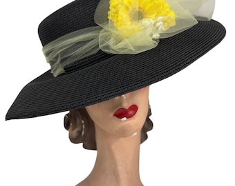 Versatile Black Wide Brim Hat, Made in Italy, Packable 