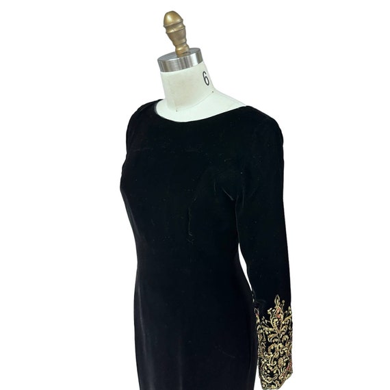 80s VTG Victor Costa Boutique Sz 8 Black Velvet B… - image 5