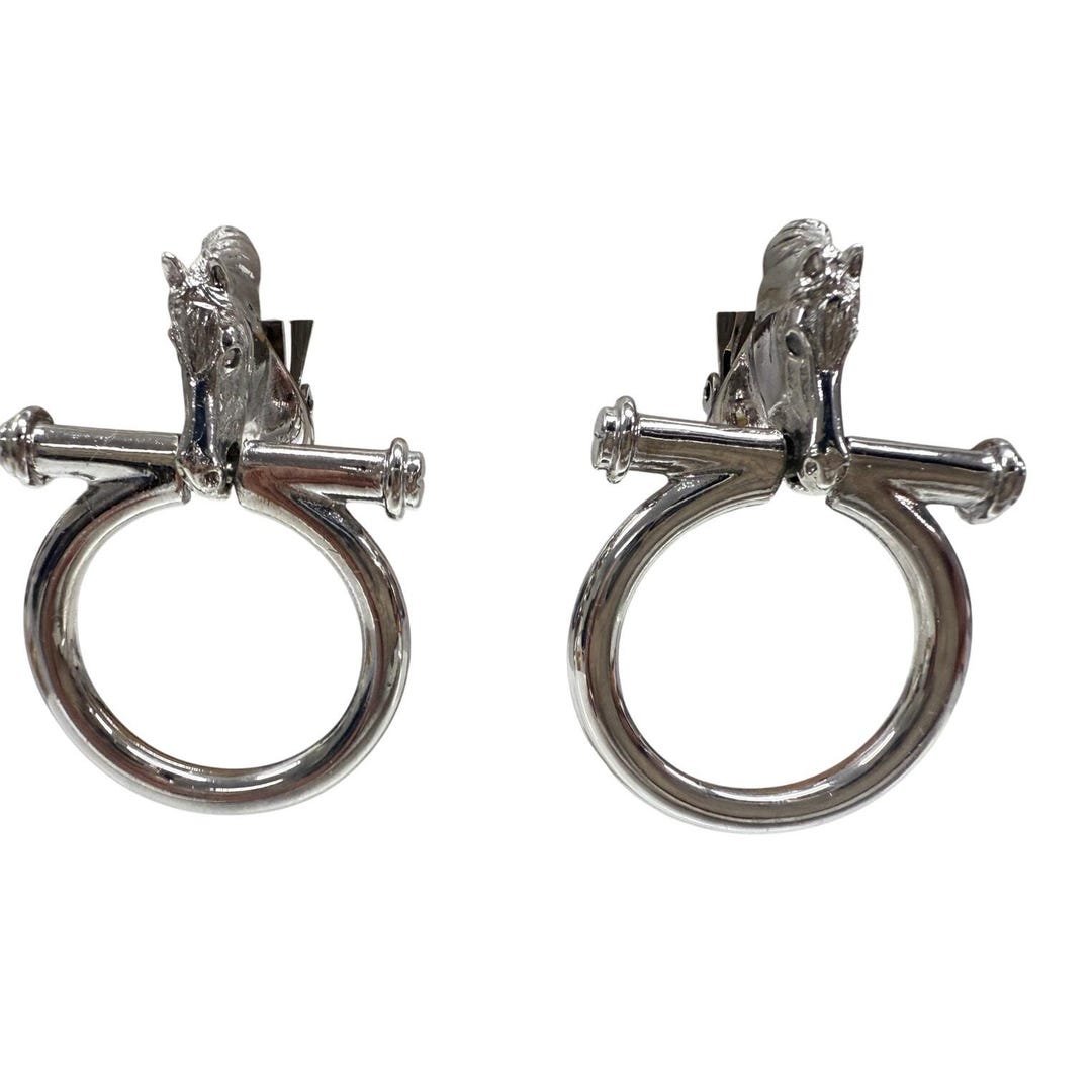 Vtg Signed Paolo Gucci Rare Horse Bit Hoop Signed Door Knocker Earrings ...