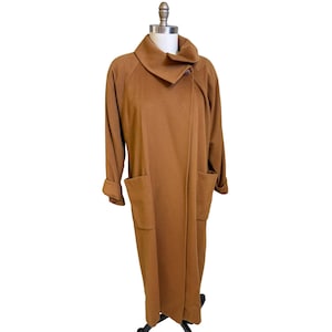 Christian Dior 80s Vtg Robe Maxi Coat Tobacco Color Sz S Ing. Loro Piana Italy