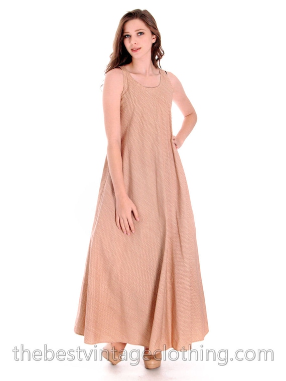 Fun Vintage 1970s Vuokko Tent Dress Maxi Red Strip
