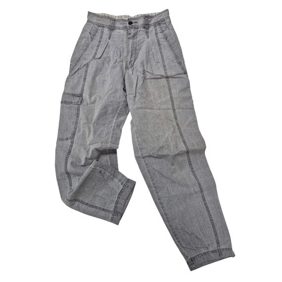 VTG 80s ZEPPELIN Baggy Denim Jeans Gray Acid Wash 29x31 Tapered