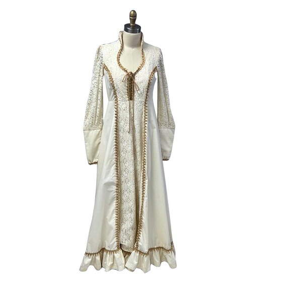 VTG 70s Gunne Sax Prairie Gown Jessica Mcclintock Love Witch Linen