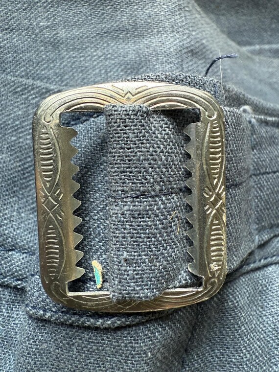 Rare Vtg 1940s Deadstock Blue Sanforized Shorts -… - image 6