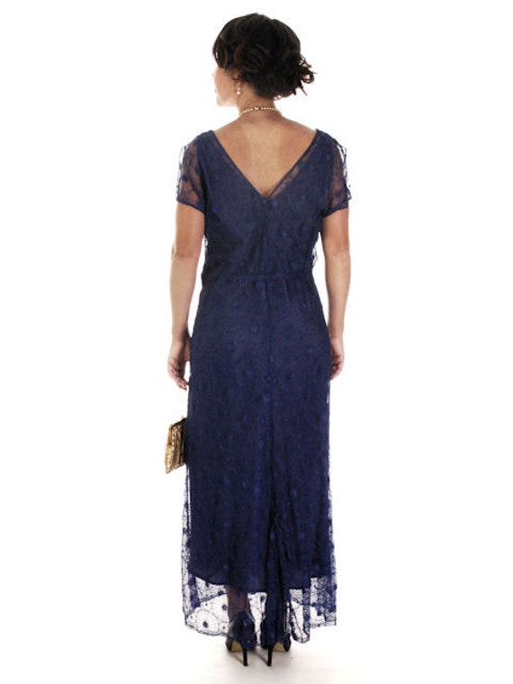 Rare 1930s Vintage Dress Maxi  Bright Royal Blue … - image 4