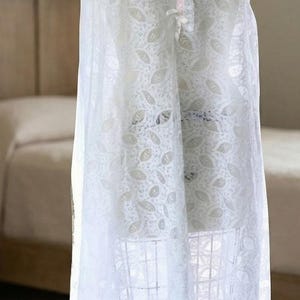 VTG 1960s Perri Ann Peignoir Set White Lace Bridal Nylon M L Romantic M/L image 5