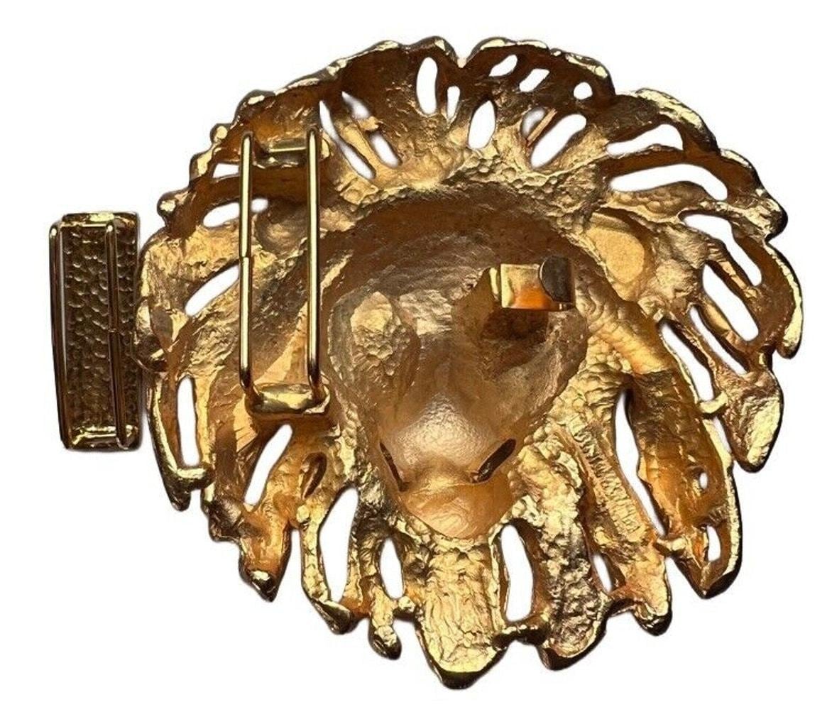 Vintage Doreen Ryan Lion Head Belt Buckle Signed Gig  display picture 1
