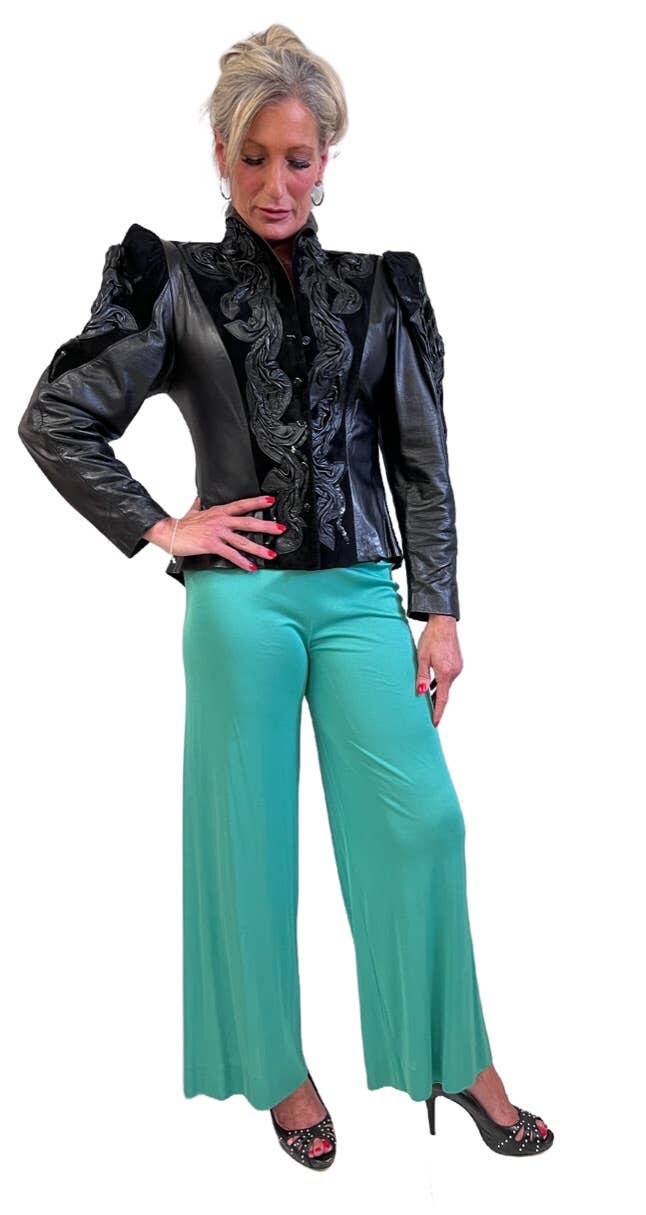パンツ EMILIO PUCCI Women Straight Pants 5HRT035H851 GREEN Marmo Print Straight Silk Twill Pants – PUCCI Online Store