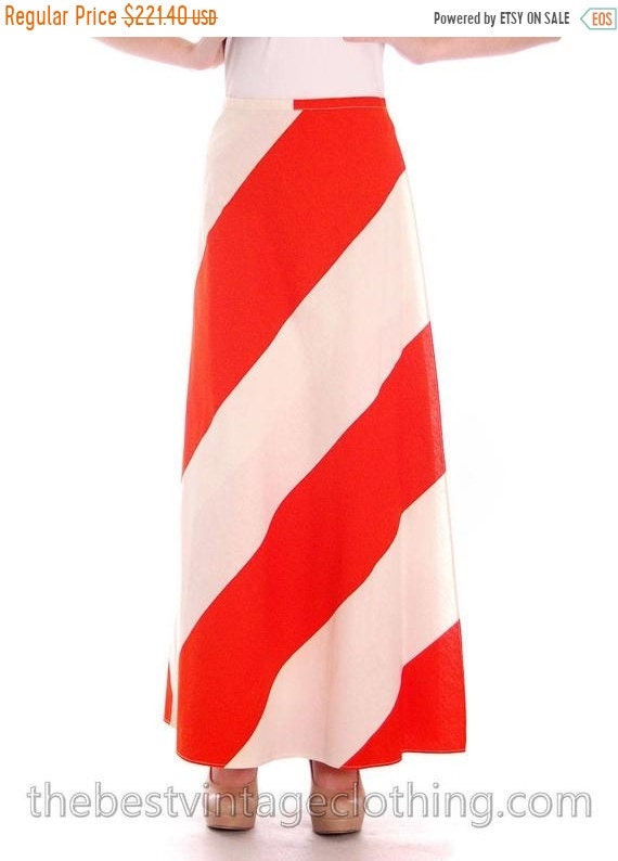 Sale Vintage Vuokko 1970s METSÄ Awning Stripe Maxi
