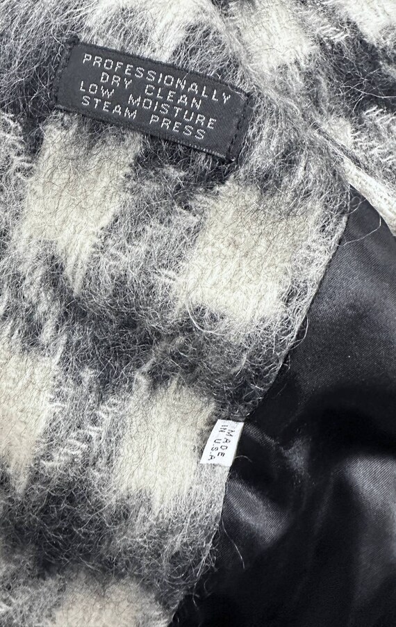 80s VTG Paul Levy Designs Coat Black & White Houn… - image 9