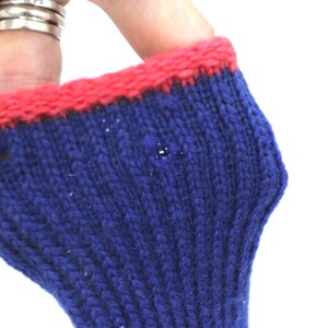 Sällsynta vintage Musse Pigg-socktofflor från 1950-talet, storlek 5, barn, ullstickade lädersulor bild 5