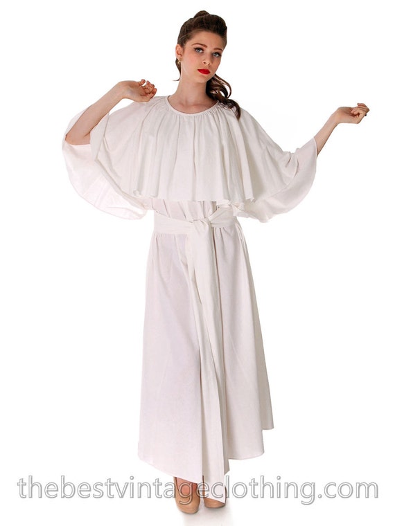 Fab Vintage Vuokko Designer Angel Sleeve Gown 197… - image 3