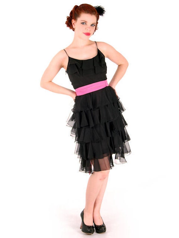 Perfectly Sweet 16 1960s Cocktail Dress / Black V… - image 1