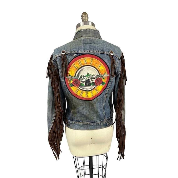 Vintage 70s–80s Levi's Denim Jacket Leather Fringe Guns N Roses