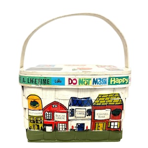 VTG Caro Nan Basket Purse En Bois Tissé Blanc Îles Vierges Des États-Unis