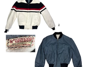Vintage McGregor Mens Zip Waist Jacket Reversible 1950S M Rockabilly