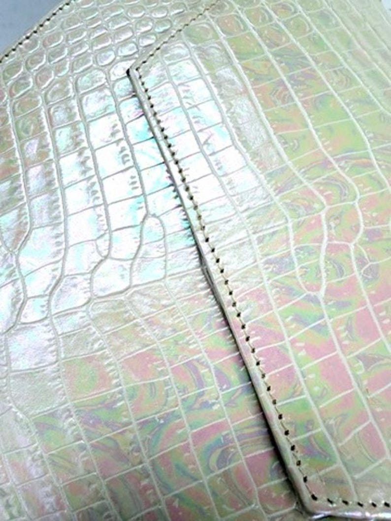 Anima Iris Zaza Hexagon Bag Iridescent Croc Leather Quiet Luxury Purse image 2