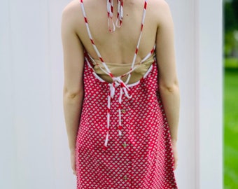 マリメッコ ヨカポイカ レディース シャツ 赤と白 半袖シャツ サイズ