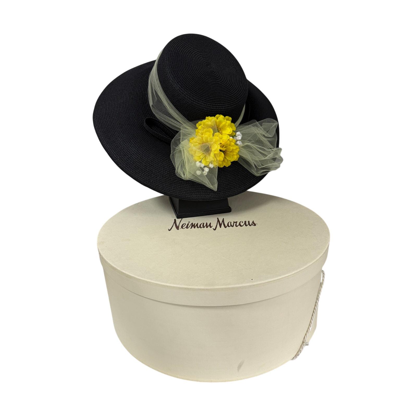Eric Javits Wide Brim Hat Black Straw Yellow Flowers + 16  display picture 1