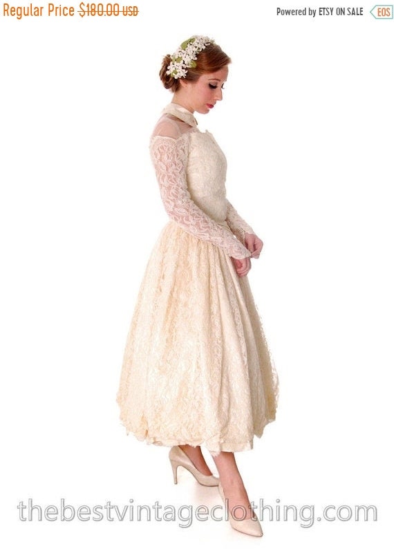 On Sale Vtg Wedding Dress Late 1940s New Look Cand