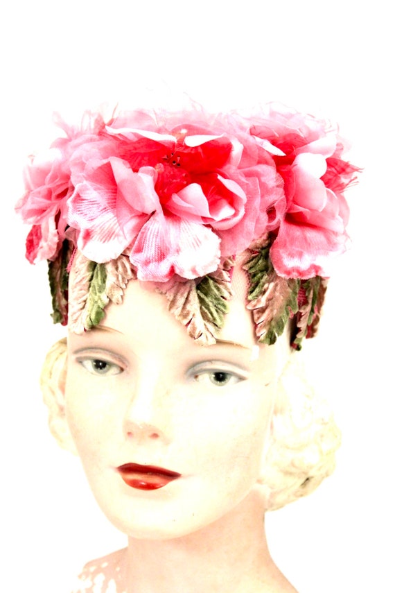 Vintage 1950s Garden Party Pillbox  Hat Valerie M… - image 5