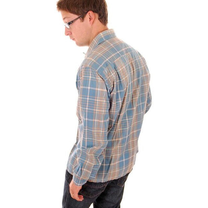 VTG 1950s Pennleigh Sanforized Cotton Plaid Shirt Ivy League Midcentury M image 3