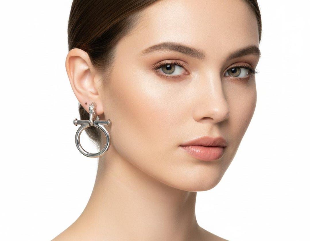 VTG Paolo Gucci Horse Bit Door Knocker Earrings Signed Gold Tone Rare ...