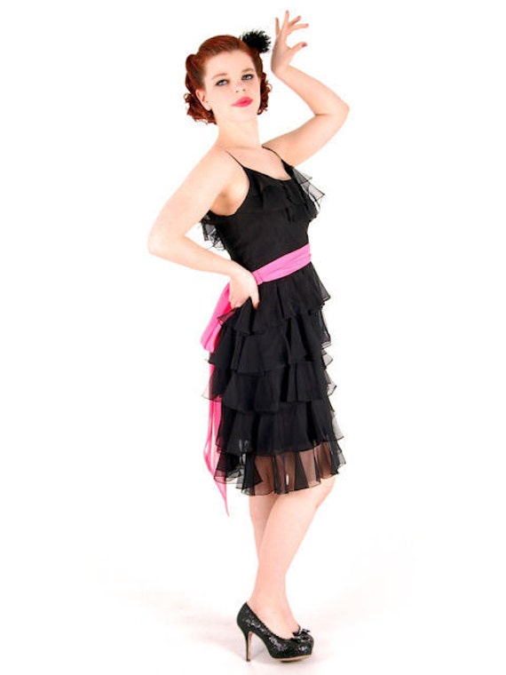 Perfectly Sweet 16 1960s Cocktail Dress / Black V… - image 3