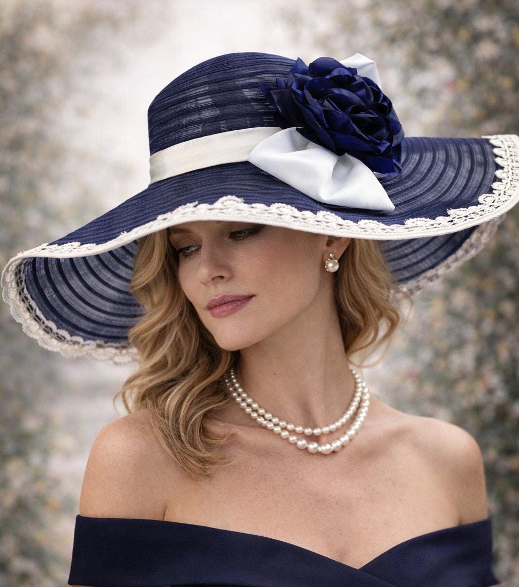Beautiful Dress Hat / Church Hat by Whittall & Shon Monet Floral Wide Brim Church Hat | Whittall & Shon  main image 2