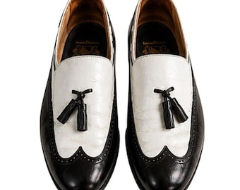 VTG Johnston Murphy Aristocraft Spectator Loafers 9.5D Zweifarbige Quaste