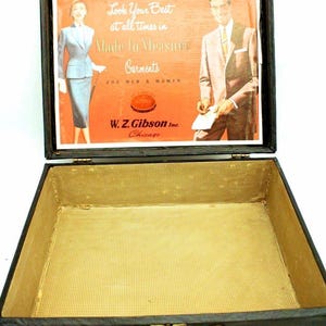 Retro Mid Century VTG Suitcase Luggage W.Z. Gibson Tailor Chicago Advertising