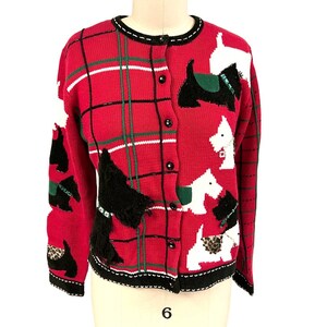 RARE Vintage Susan Bristol 2002 Scottie Terrier Dog Cardigan Sweater Sz S NWOT