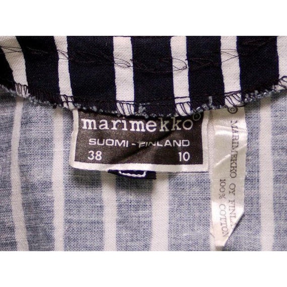 Vintage Marimekko Black & White Stripes Piccolo J… - image 2