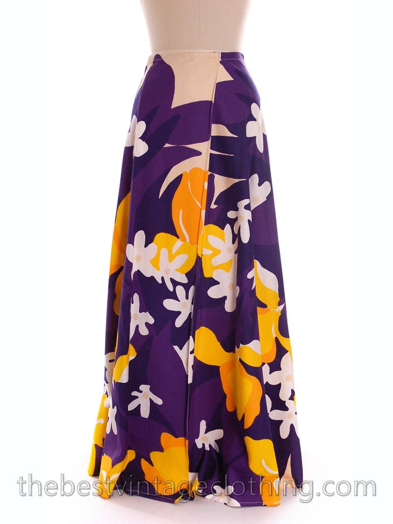 Vintage 70s Cotton Maxi Wrap Skirt & Scarf OO Rings Colorful Etsy