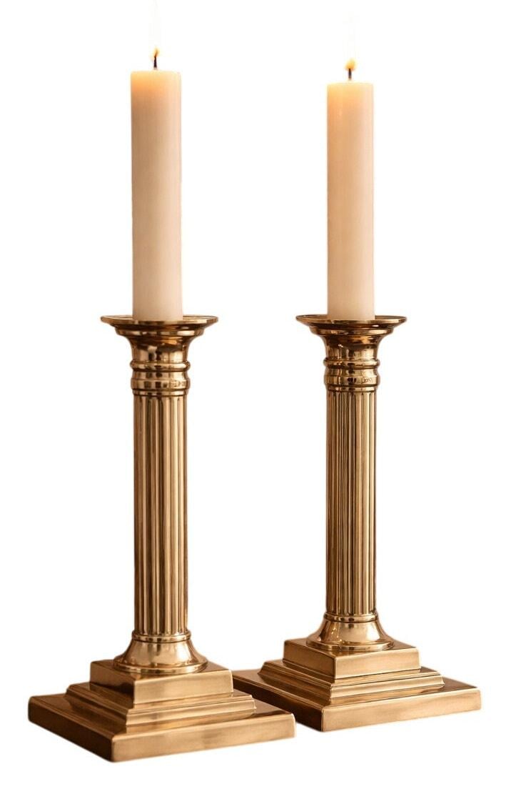 Paire De Grands Bougeoirs D époque Louis XVI