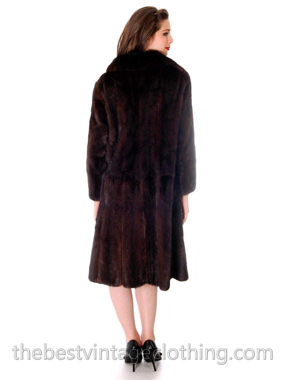 Womens S/M Genuine Saga Mink Vintage Fur Coat TOP… - image 3