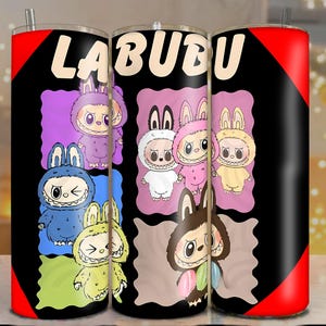 New Pink Labubu 20oz Skinny Tumbler, Labubu 20 oz Tumbler Wrap, Cartoon Characters 20oz Tumbler Png, Straight Tapered 20oz Wrap