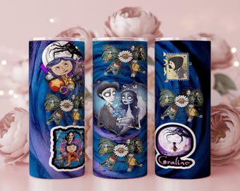 Coraline Inspired 20oz Tumbler PNG Pack | Digital Download Bundle for Sublimation Skinny Tumbler Wraps