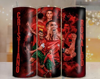 Ronaldo Legendary 20oz Tumbler Wrap PNG | Football Icon Sublimation Design | Digital Fan Art