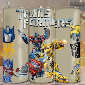PACK OF 2 Transformers Tumbler PNG | 20oz Skinny Wrap for Sublimation | Optimus Prime Digital Download | Robot Cup Design | Instant Download
