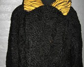 Reinvented black persian lamb fur jacket from the 1940 39 s