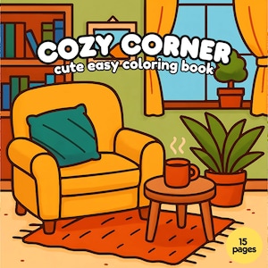 Coloring Book Moments Bold Color Page Cozy Coloring Book Aesthetic Coloring Book Simple Easy Bold Cozy Cute Coloring Pages Cozy Corner