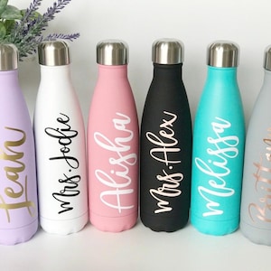 personalised water bottles, insulated or plastic