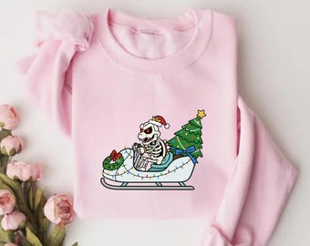 Dry Bones Christmas Sweatshirt, Spooky Gamer Xmas Gift, Skeleton Koopa Holiday Jumper, Nintendo Villain Fan Tee