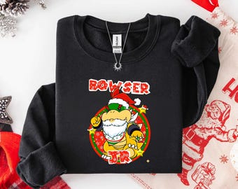 Bowser Jr Christmas Sweatshirt, Santa Jr Holiday Jumper, Funny Gamer Xmas Gift, Nintendo Bros Crewneck, Baby Bowser