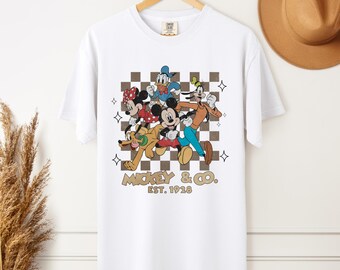 Mickey Mouse & Friends T-Shirt, Classic Disney Characters Tee, Vintage Cartoon Graphic Shirt, Minnie Donald Goofy Pluto Top