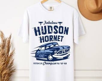 Fabulous Hudson Hornet T-Shirt, Vintage Cars Movie Graphic Tee, Pixar Car Racing Shirt, Classic Race Fan Gift, Piston Cup Champion Top
