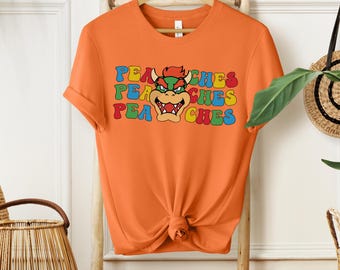 Peaches Shirt, Boho Graphic Shirt, Bowser Tee, Bowser Lover, Gift for Her