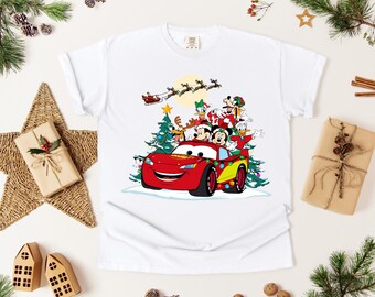 Lightning McQueen Christmas Shirt, Disney Friends Holiday Tee, Family Matching Tee, Funny Xmas Gift Funny Christmas Party Shirt,
