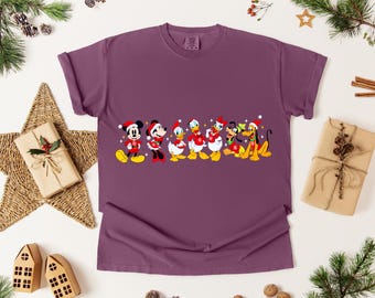 Mickey and Friends Christmas Tee, Vintage Disney Holiday Shirt,Classic Minnie Donald Daisy Pluto Goofy Xmas Sweatshirt,Family Vacation Merch